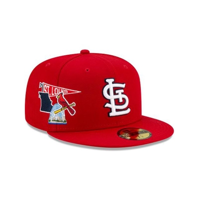 Red St. Louis Cardinals Hat - New Era MLB City Patch 59FIFTY Fitted Caps USA3810462